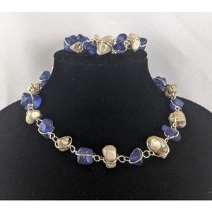 Vintage Abra Necklace & Bracelet Set Fairycore Stone Rock